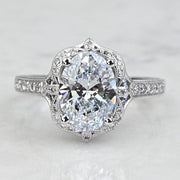 1.75 CT Oval Cut Lab Grown Diamond Pave Engagement Ring Mapple Gems
